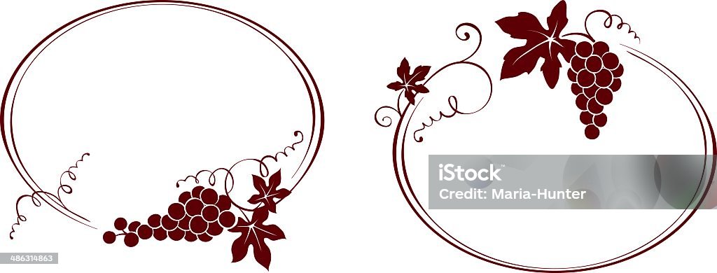 Two vintage frame with a grapes Vector illustration -- vintage frames with a grapes Grape stock vector