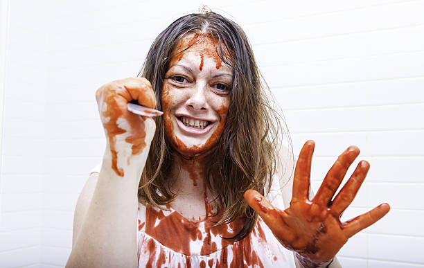 istock Female Blood knife 486315298