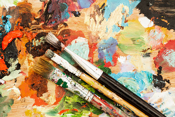 istock Oil paints and paint brushes 486315620