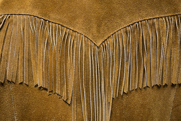 istock Vintage Western Leather Fringe Coat Detail 486320926