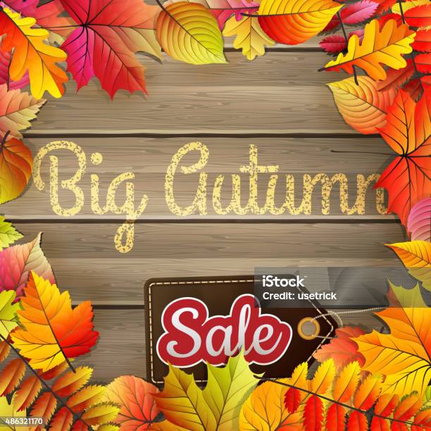 Autumn Big Sale Typography Poster Eps 10 Stock Illustration - Download Image Now - 2015, Autumn, Brown