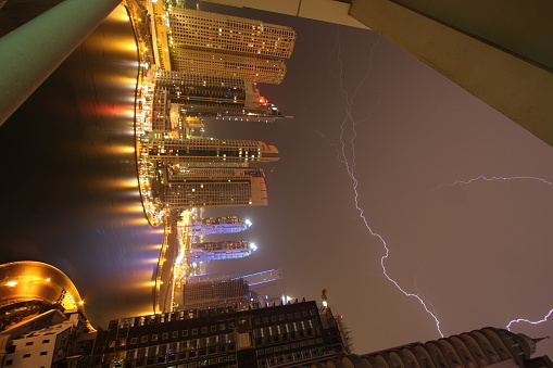 lightening in the sky of Dubai, UAE