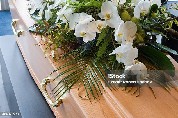 Coffin In Morque Stock Photo - Download Image Now - Funeral, Coffin, Undertaker
