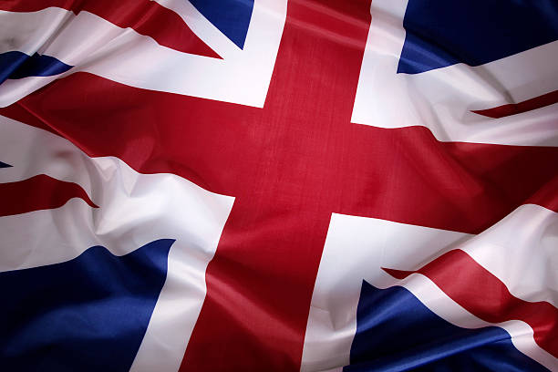 British flag Closeup of Union Jack flag union jack flag stock pictures, royalty-free photos & images