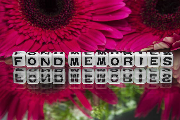 istock Fond memories text with flowers 486328407