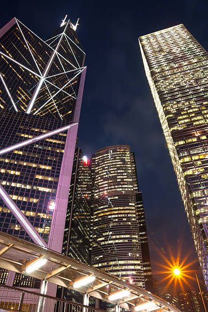 istock Modern city at night, Hong Kong, China 486328665