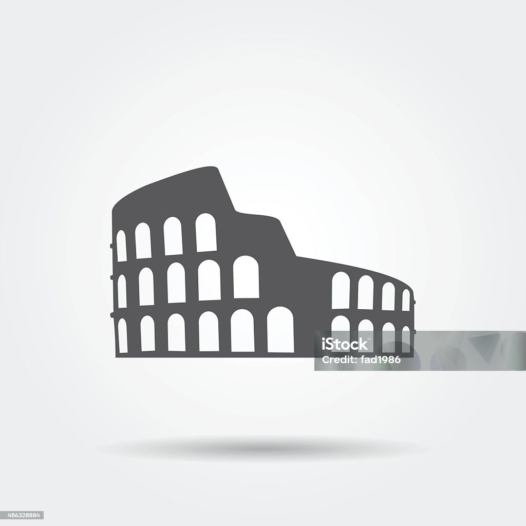 Coliseum icon. Coliseum grey icon. Vector illustration. Coliseum - Rome stock vector