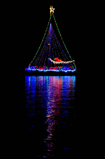 Christmas Sailboat stock photo