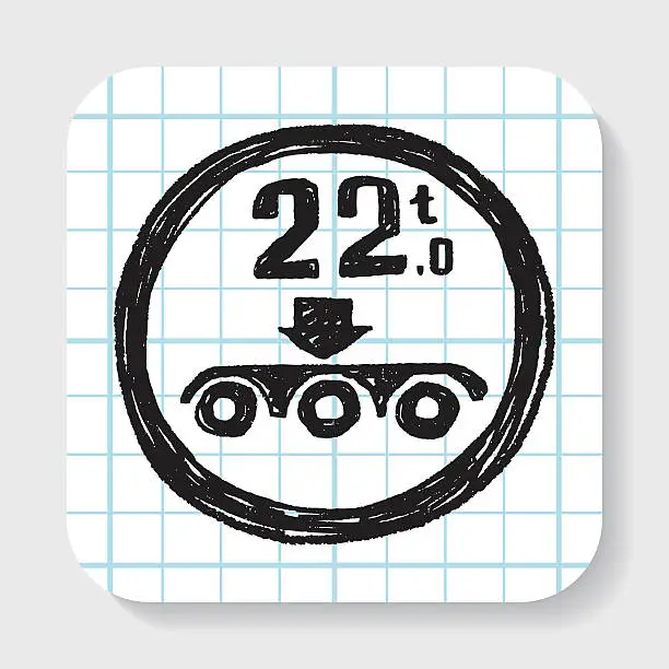 Vector illustration of Maximum weight per axle. doodle