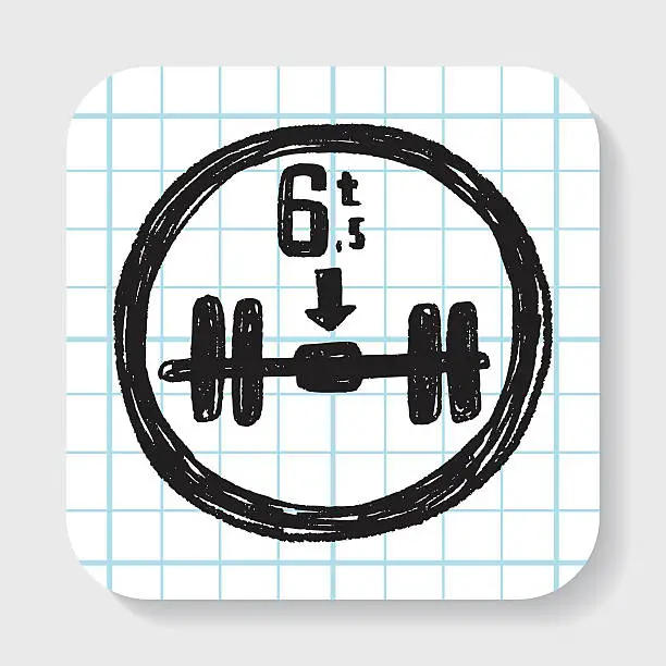 Vector illustration of Maximum weight per axle. doodle