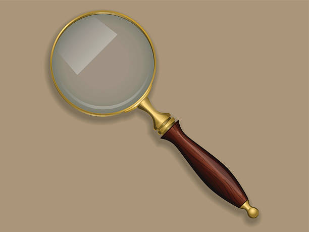 antyczny lupa. - low scale magnification magnifying glass vector glass stock illustrations