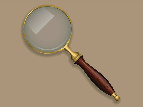 античный увеличительным стеклом. - low scale magnification magnifying glass vector glass stock illustrations