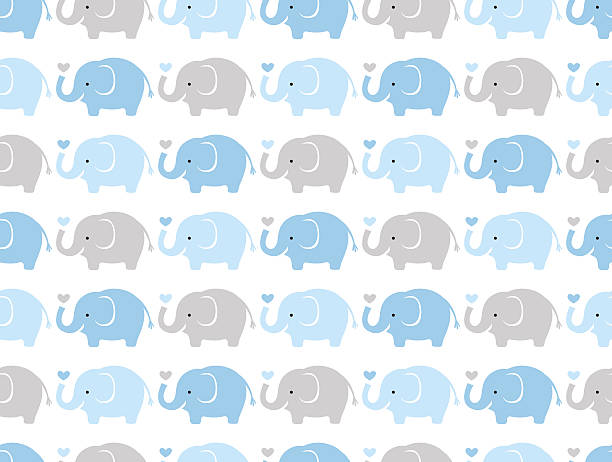 Seamless Elephants Pattern Stock Illustration - Download Image Now -  Elephant, Backgrounds, Baby Shower - iStock