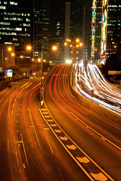 istock Modern city at night, Hong Kong, China 486331509