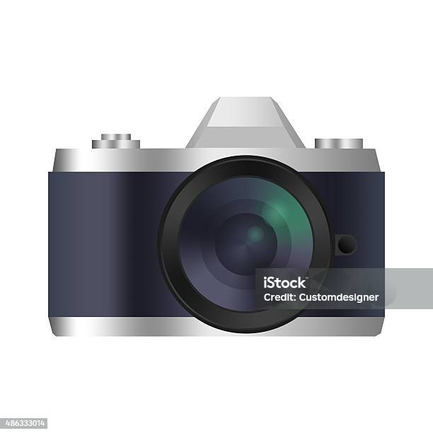 Retro Look Camera Icon Film Mirrorless Isolated On White Stock Illustration - Download Image Now