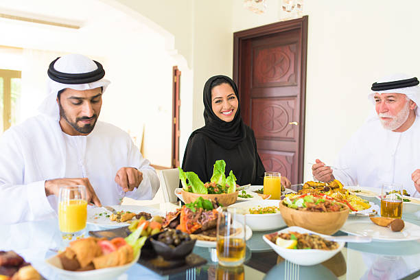 istock Arabic family Enjoying lunch 486333756
