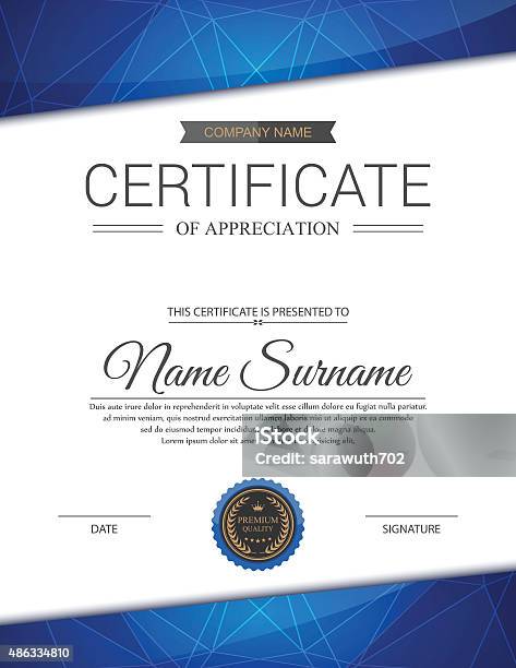 Vector Certificate Template Stock Illustration - Download Image Now - Certificate, Diploma, Border - Frame