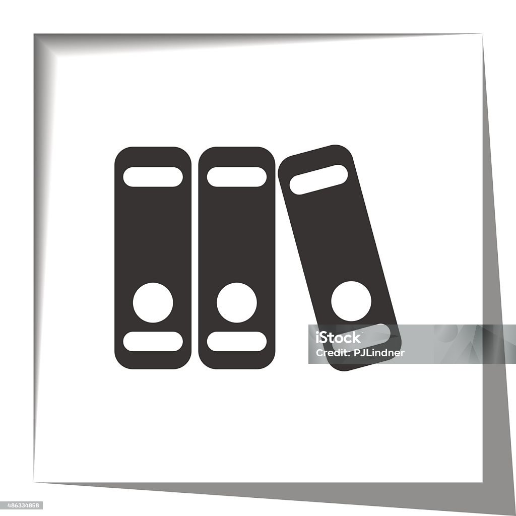 binders paper cut out Black symbol on paper cut out shadow effect. 2015 stock vector