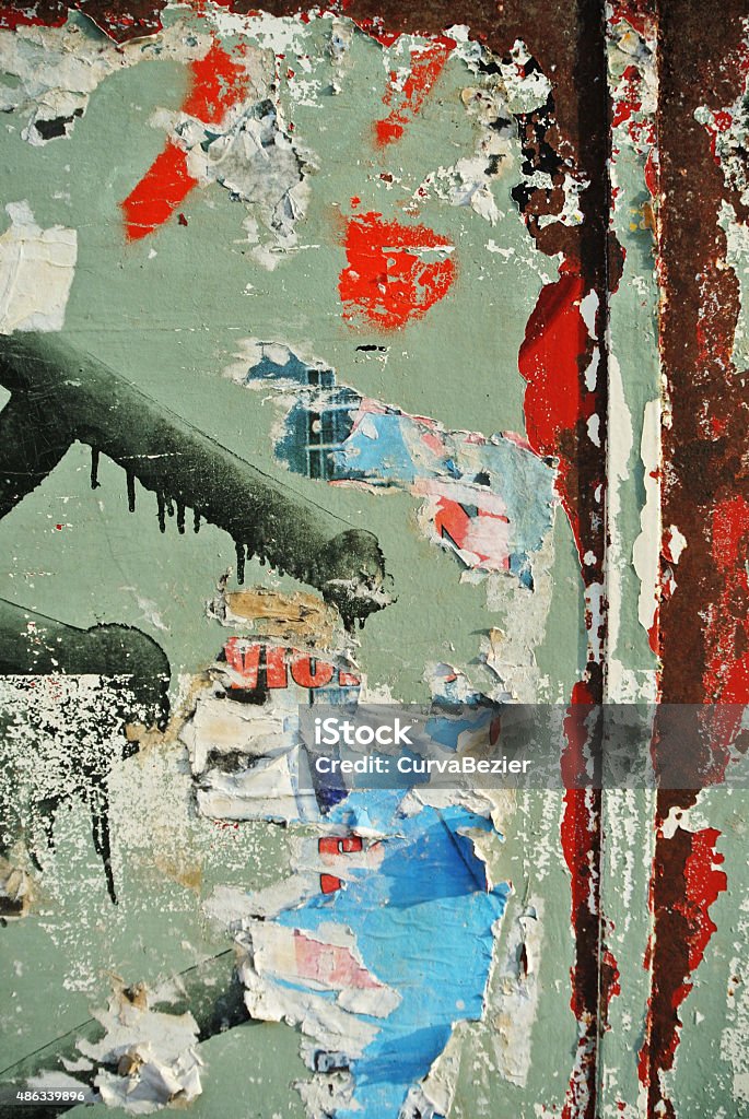 Random collage texture paint eroded wall Photograph of urban random texture on eroded wall background 2015 Stock Photo