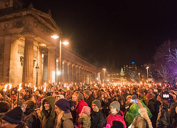 Hogmanay Torchlit Procession in Edinburgh, Scotland