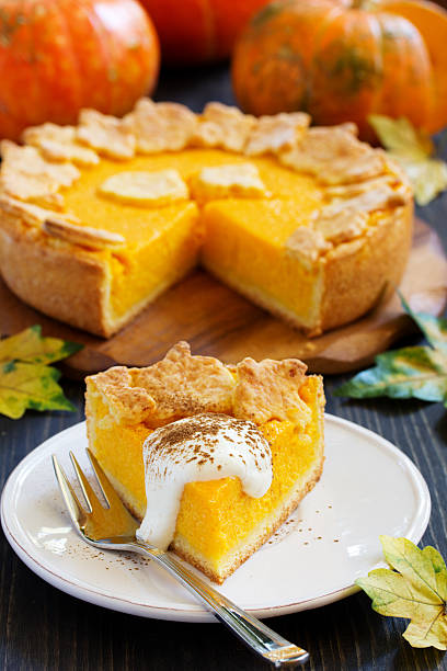 istock Pumpkin Pie on Thanksgiving Day feast. 486343508