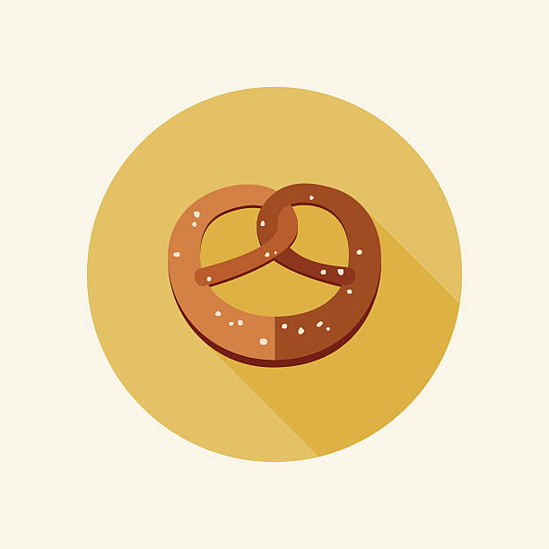 ilustraciones, imágenes clip art, dibujos animados e iconos de stock de pretzel icono - pretzel sesame vector snack
