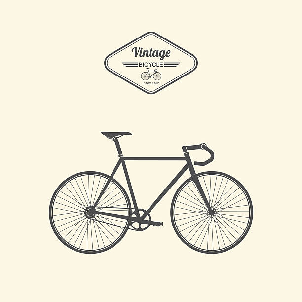 illustrations, cliparts, dessins animés et icônes de bicycle.vector vintage - wheel training sports training bicycle