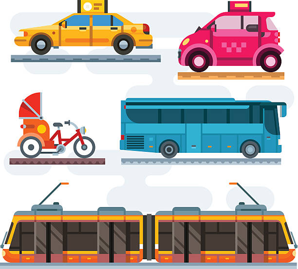 zestaw miasto transportu - gas range stock illustrations