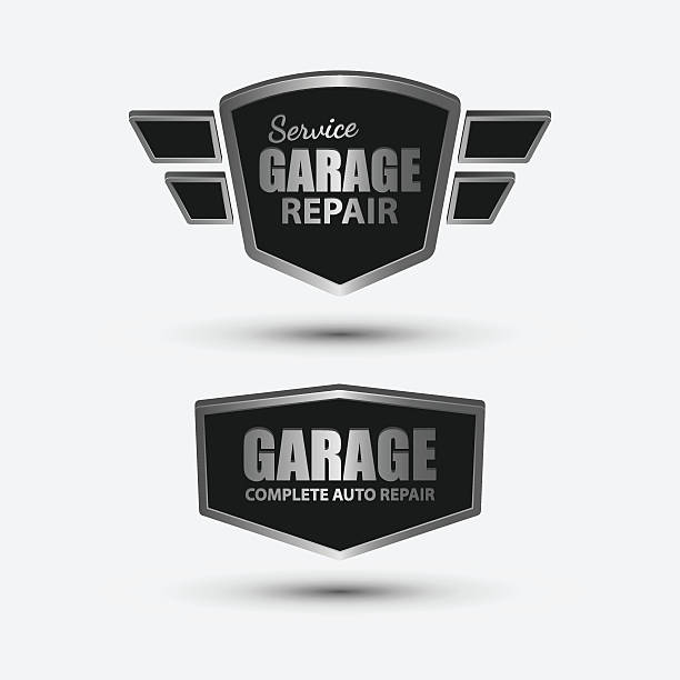 Vintage garage retro label design.vector Vintage garage retro label design.vector radiator grille stock illustrations