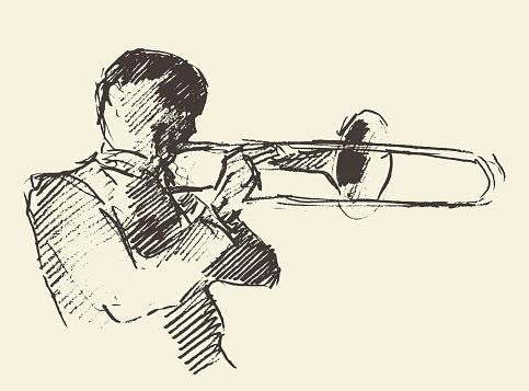 Jazz poster trombone music acoustic consept