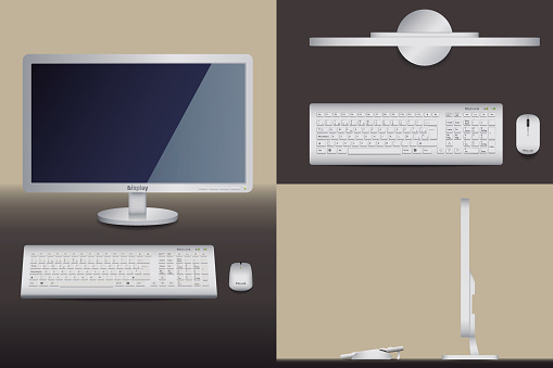 Pc Computer Perspective Different Views Of A Desktop Pc Stock Illustration - Download Image Now ...