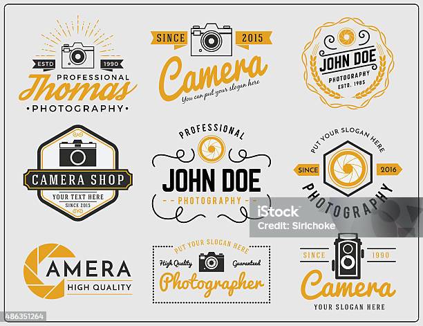 Set Of Two Tone Colors Photography And Camera Service Logo Stock Illustration - Download Image Now