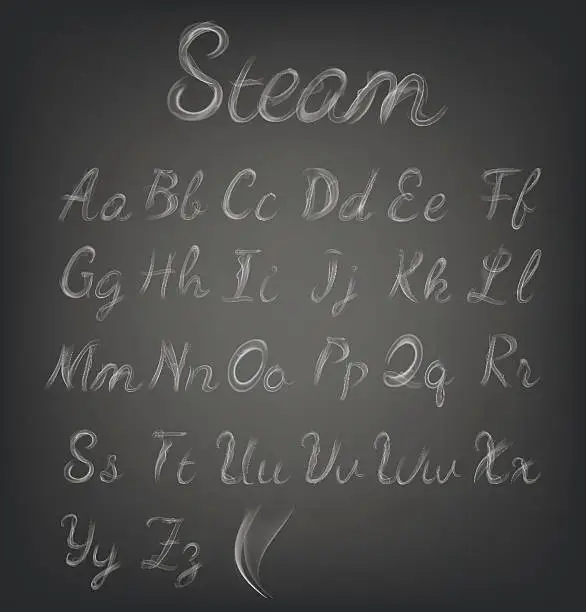 Vector illustration of Steam Alphabet