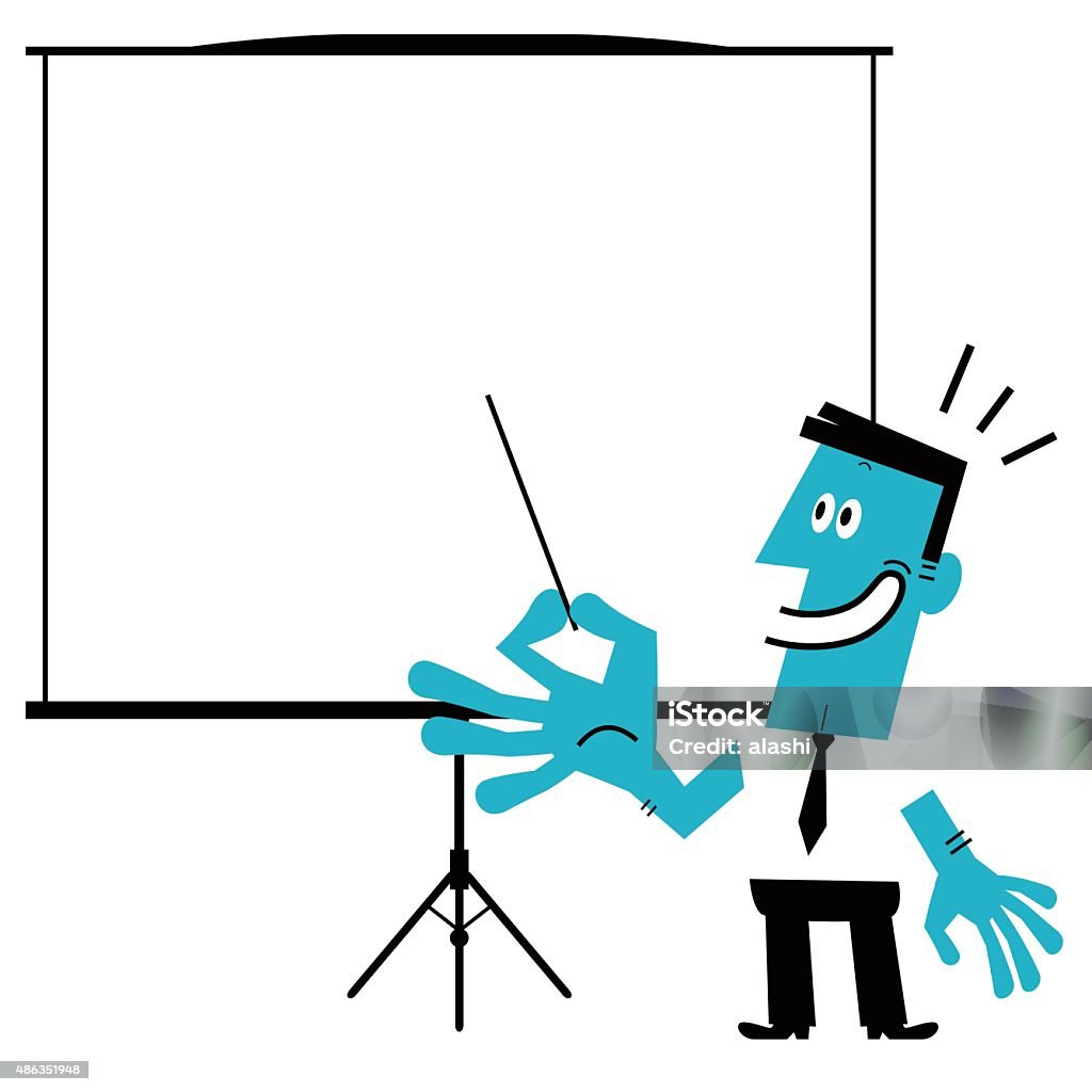 Businessman giving a presentation in a conference/meeting setting Vector art illustration. Professor stock vector