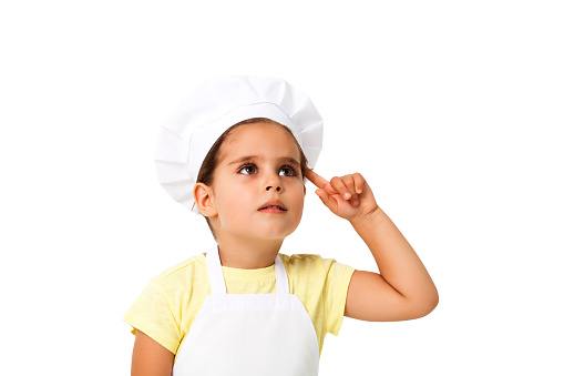 Little Girl Chef Thinking of