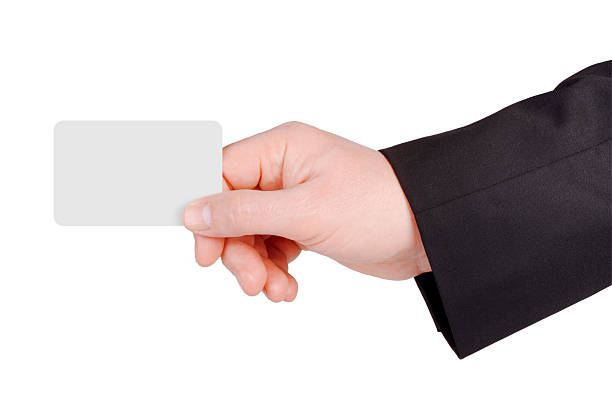 istock Business man's hand and a card. 486352662