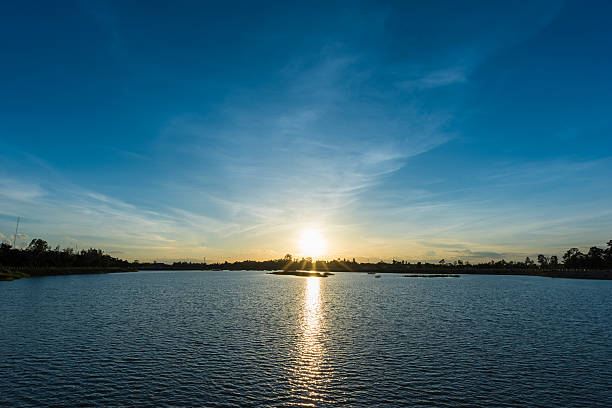 istock Landscape of sunset with calm lake 486352824