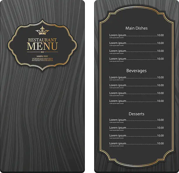 Vector illustration of Restaurant menu design. vector