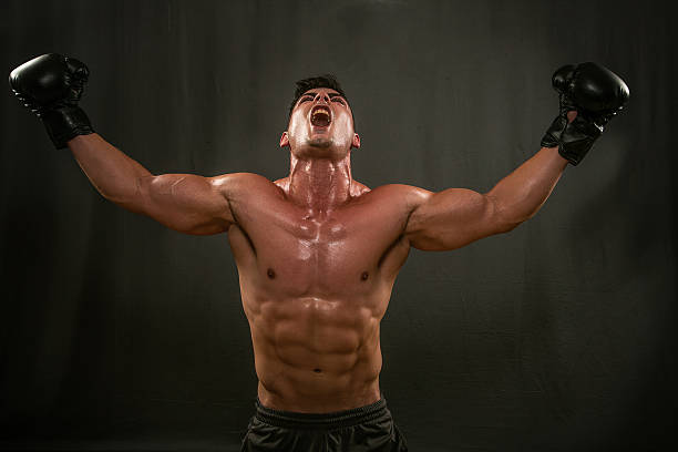 мощные fighter - boxing macho men human muscle стоковые фото и изображения