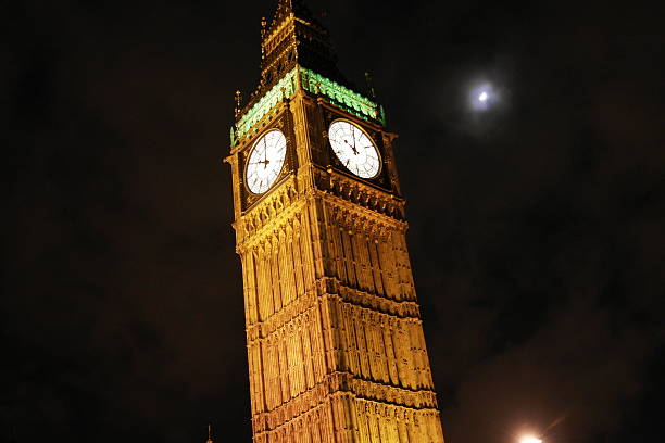 Big Ben in London at night stock photo