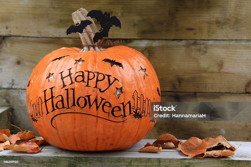 Happy Halloween pumpkin Happy Halloween pumpkin. Also available in vertical. Halloween Stock Photo