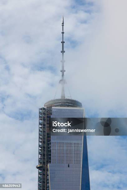 Top Of One Word Trade Center During Construction Stock Photo - Download Image Now - Antenna - Aerial, Architecture, Building Exterior