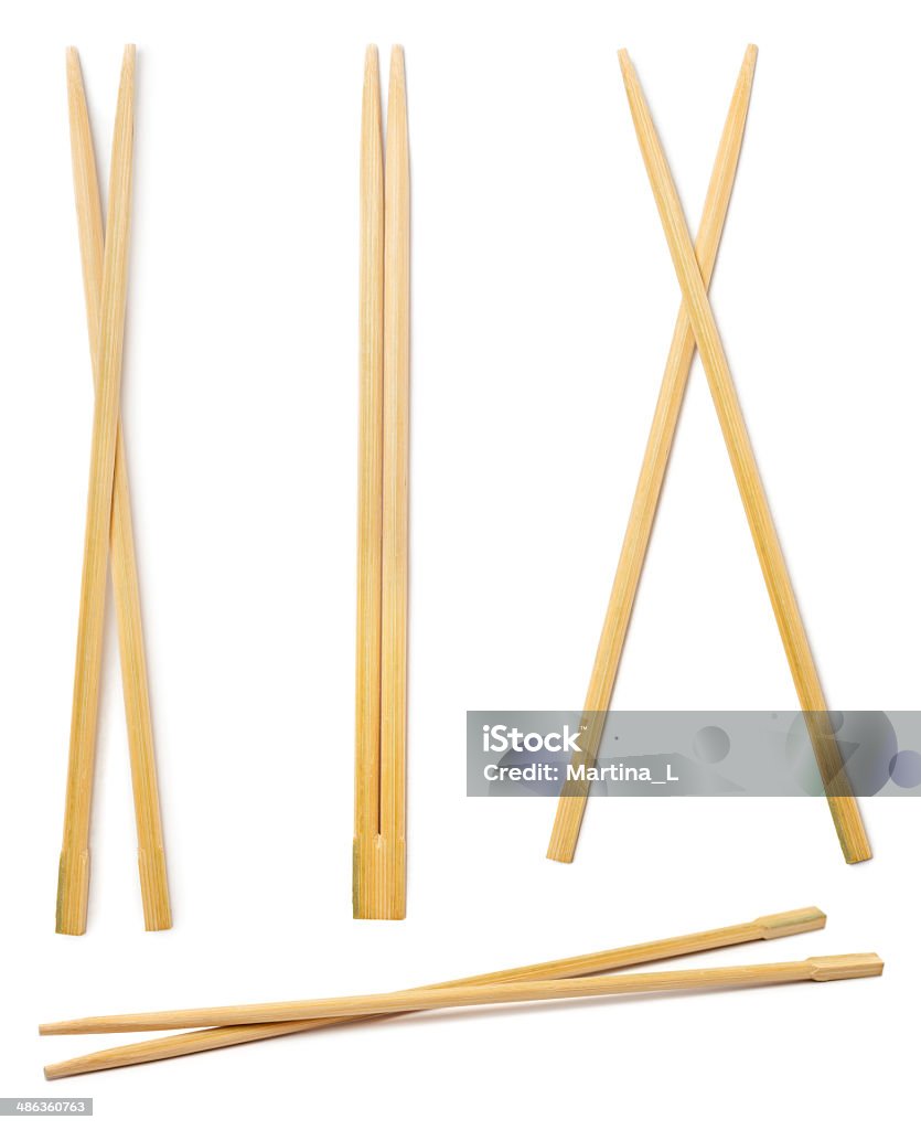 Chopsticks Set of chinese bamboo chopsticks isolated on white background Chopsticks Stock Photo