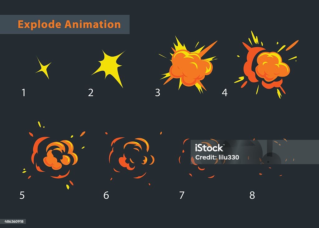 Explode Effect Animation Explode Effect Animation Stock Illustration - Download Image Now ...