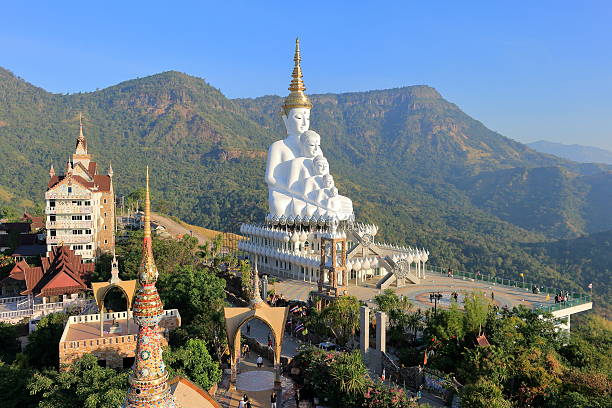 istock giant image of buddha, view from pagoda 486361518