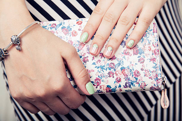 istock beautiful turquoise manicure. fashion 486362044