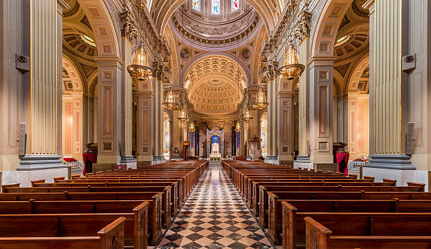 Cathedral Basilica of Saints Peter & Paul Philadelphia, Pennsylvania, USA - July 21, 2015: Interior of the Cathedral Basilica of Saints Peter and Paul at Logan Square in Philadelphia benjamin franklin parkway photos stock pictures, royalty-free photos & images