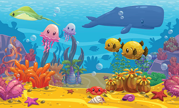 Undersea Landscape Stock Illustration - Download Image Now - Backgrounds,  Undersea, Leisure Games - iStock