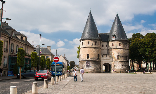 Dinan, Brittany, France, September 8, 2023 - The town hall in the medieval old town of Dinan, Brittany, France.