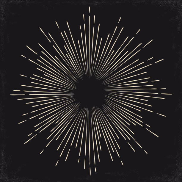 illustrazioni stock, clip art, cartoni animati e icone di tendenza di vintage monocromatiche sole, raggio di sole, motivi. illustrazione vettoriale - esplodere
